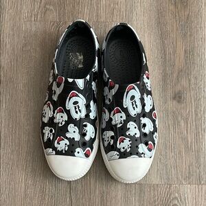 Native Black and White Mickey Slip On Shoes